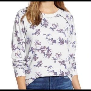 Caslon Purple Lena Floral Top SZ S